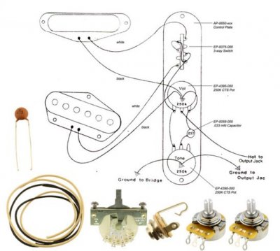 All Parts Ep4130-000 Tele Wiring Kit
