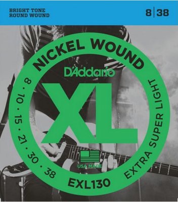 D'Addario Exl130 Nickel Wound Extra Super Light 08-38