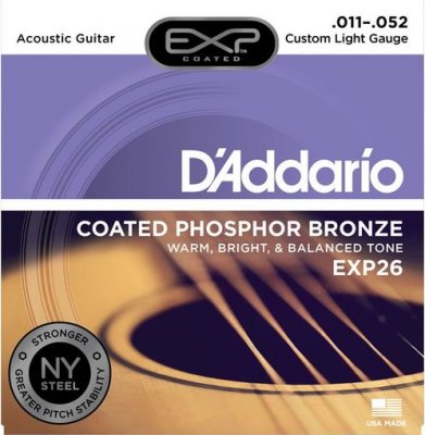 D'Addario Exp26 Coated Phosphor Bronze Custom  Light 11-52