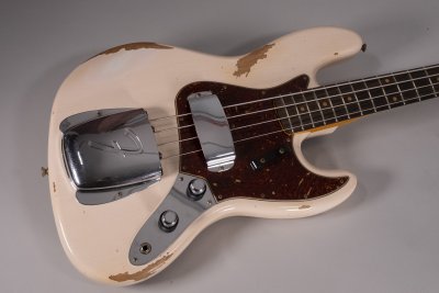 Fender Custom Shop 1961 Jazz Bass Heavy Relic 3A RW Super Faded Aged Shell Pink