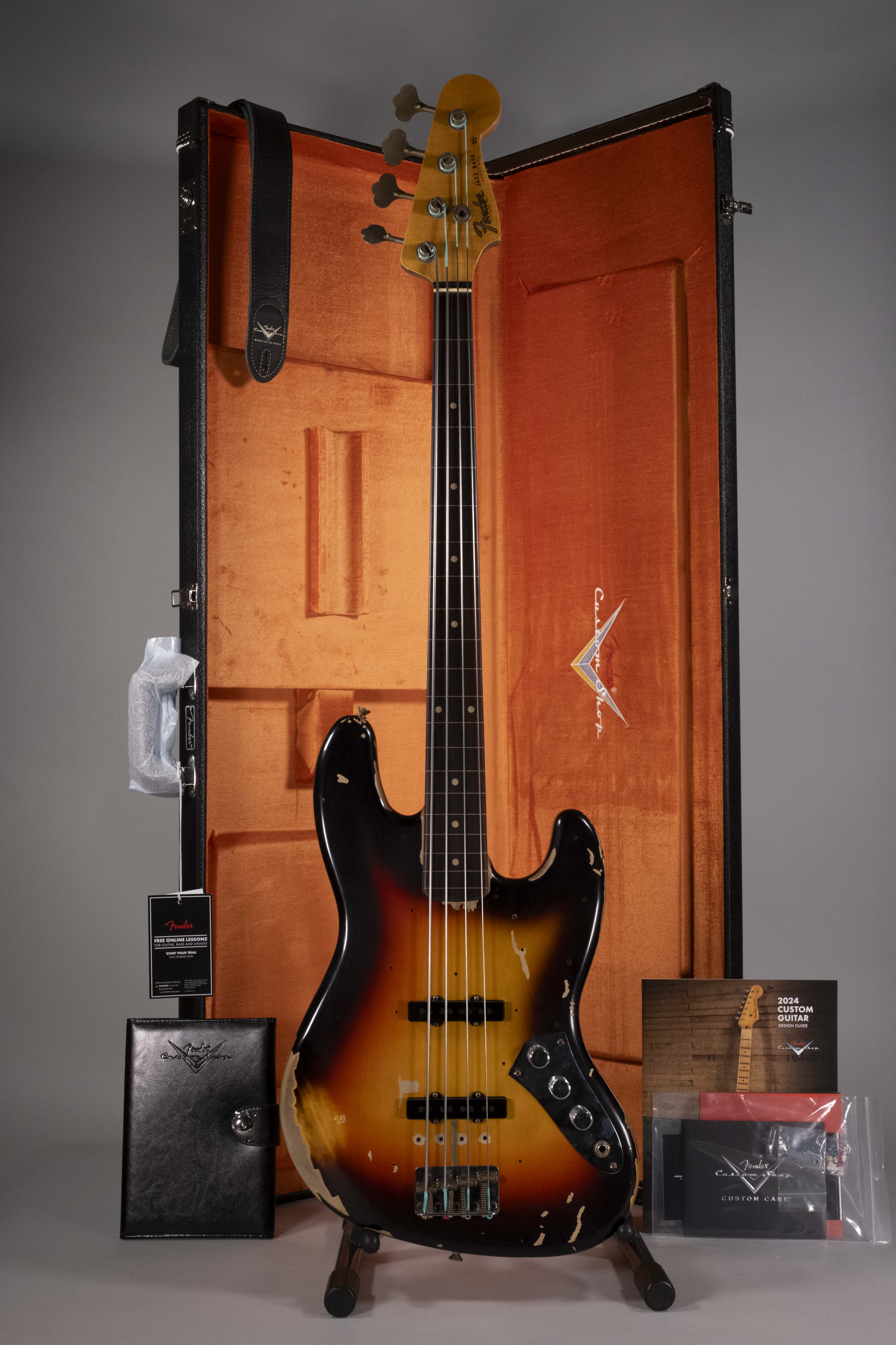 Fender Jaco Pastorius Tribute Fretless Jazz Bass Rosewood 3 Color Sunburst