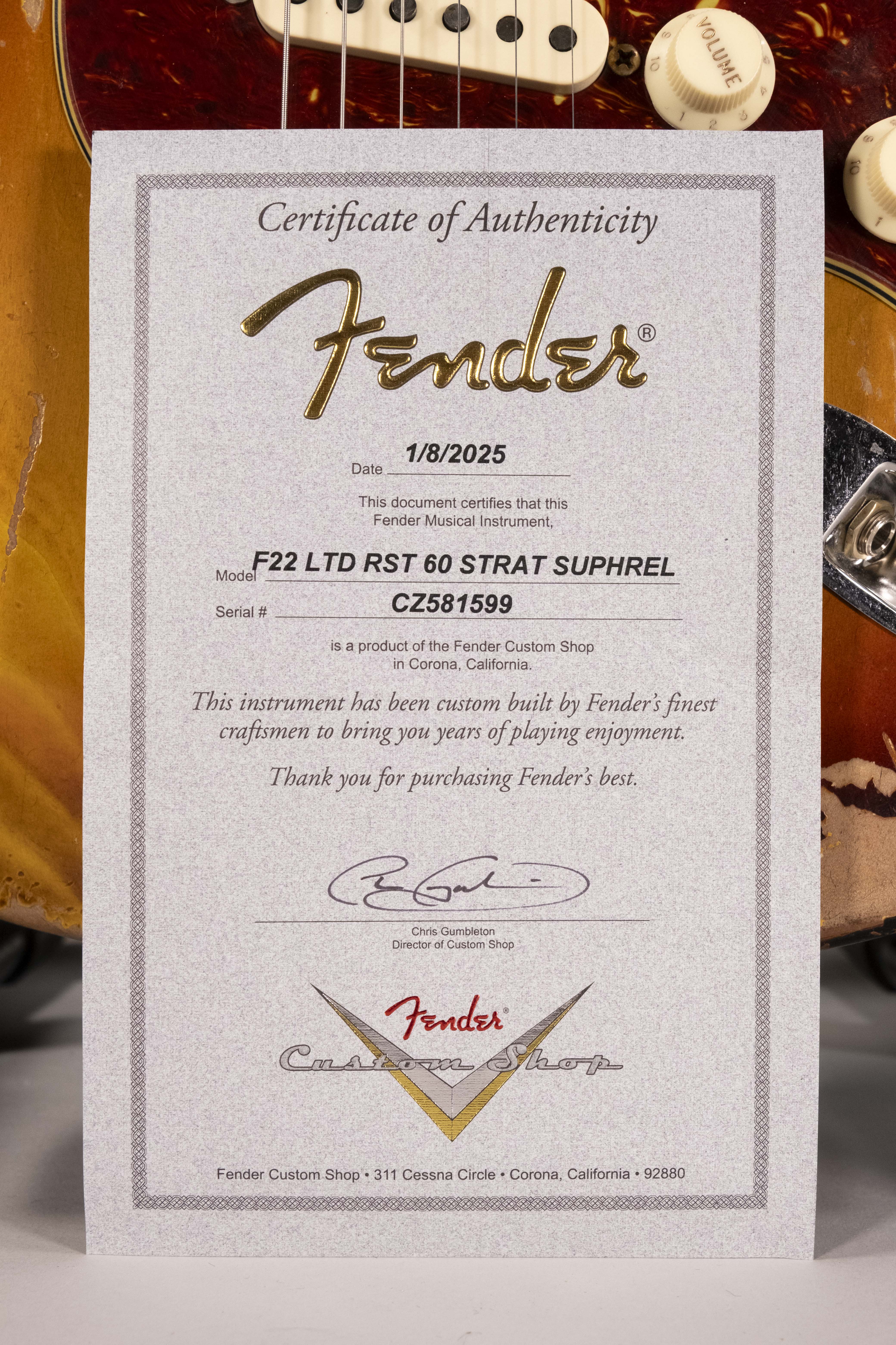 Fender Custom Shop F22 Ltd Super Heavy Relic 1960 Stratocaster 3 Tone Sunburst