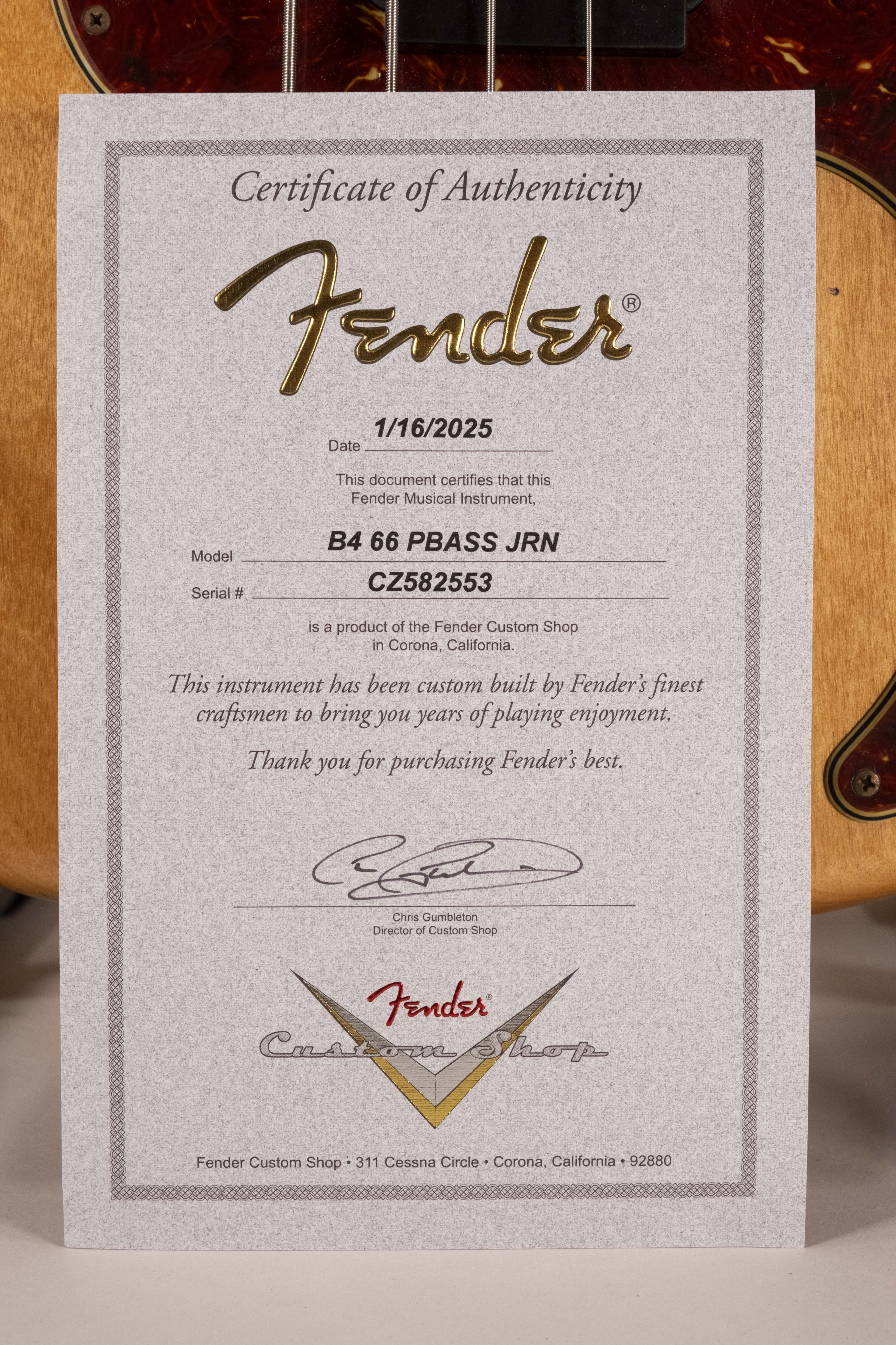 Fender Custom Shop 1966 Precision Bass Journeyman Relic 3A RW Aged Natural