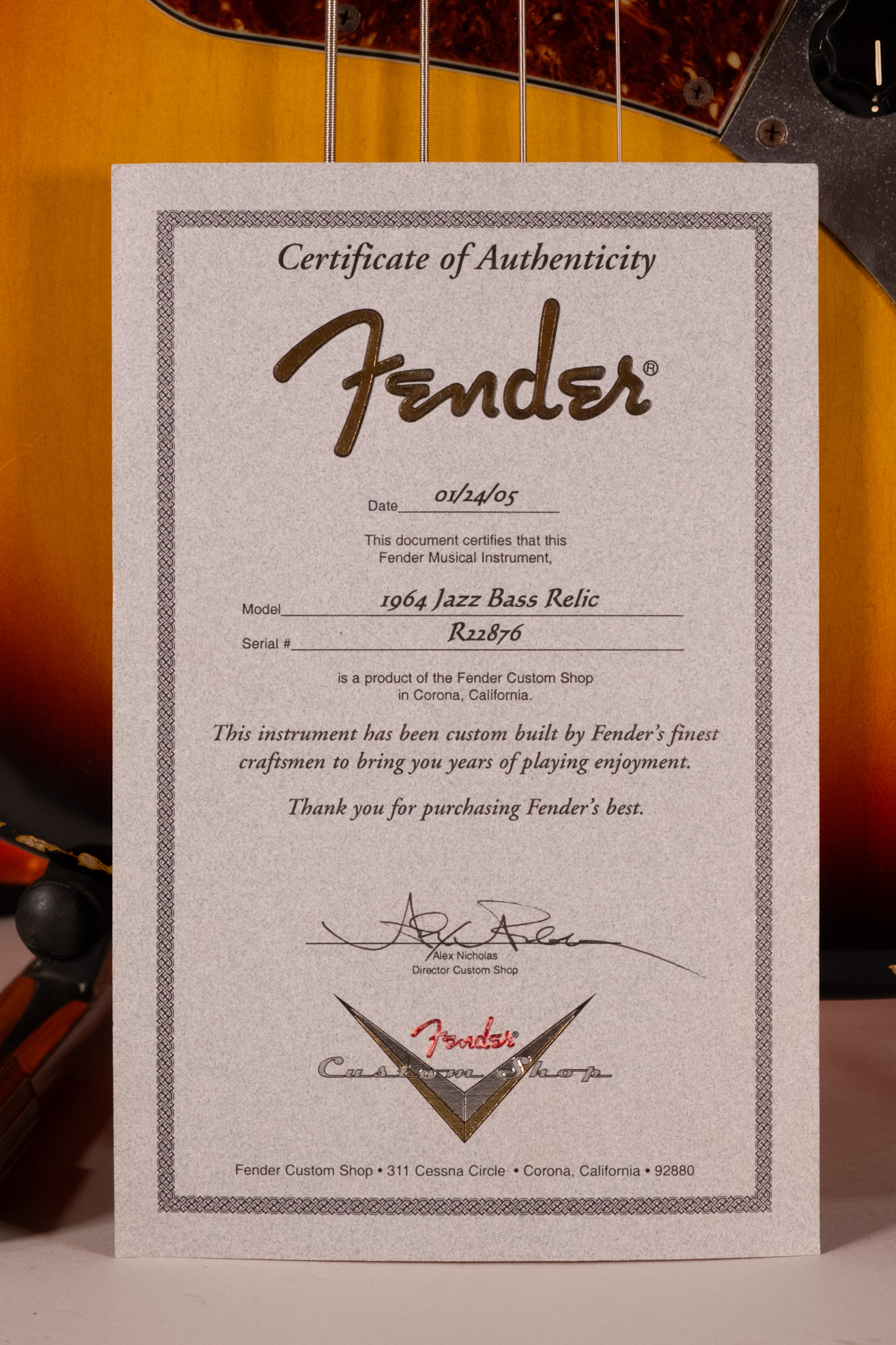 FENDER JAZZ C.SHOP 1964 RELIC USATO
