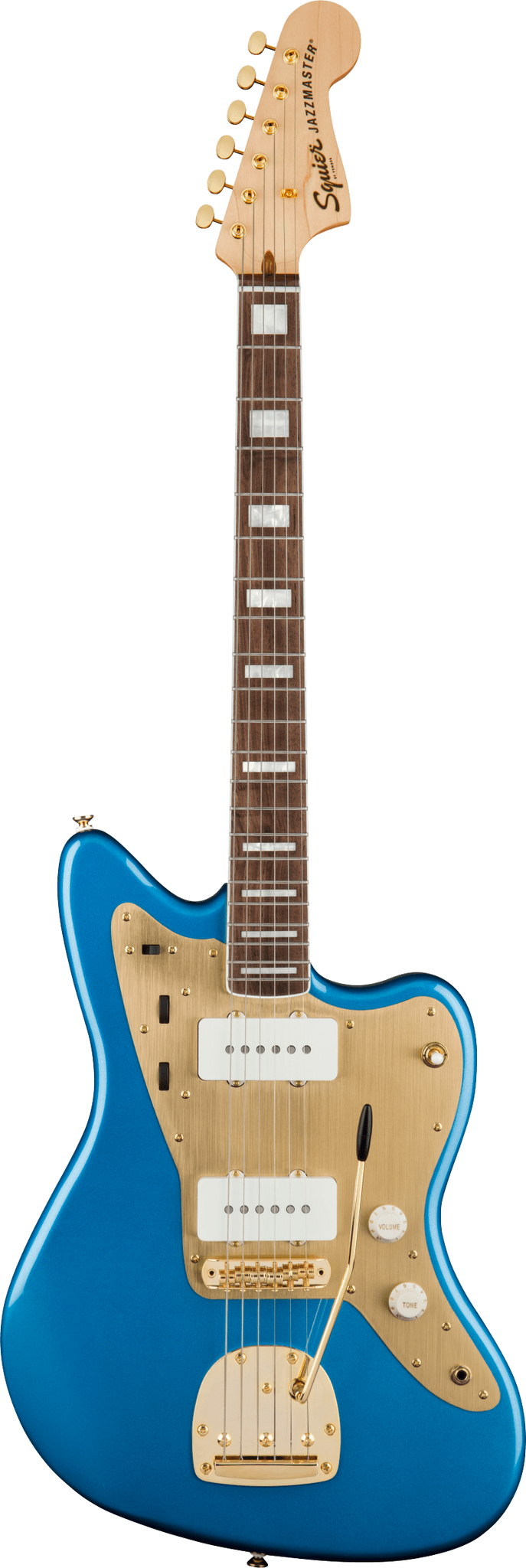 Fender 40Th Anniversary Jazzmaster Gold Anodized Pickguard Lake Placid Blue