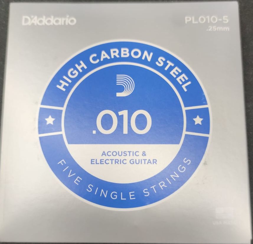 5 Corde Singole D'Addario PL0105 Per Chitarra Elettrica - Acciaio Nickelato 10.5