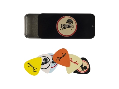 Fender Picks George Harrison Dark Horse Pick Tin Medium Set 6 Pcs