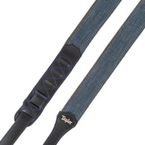 TAYLOR D200-10 Blue Denim 2" Guitar Strap - Gold Logo