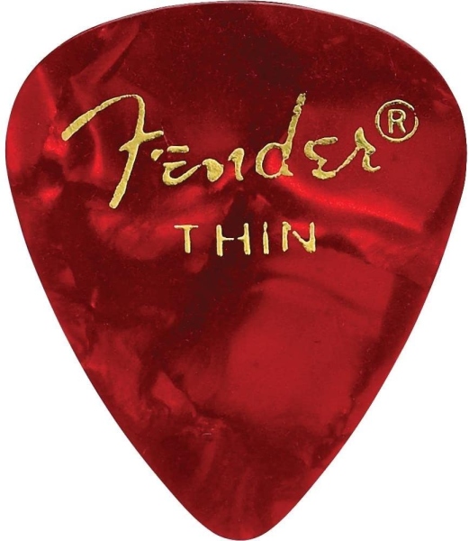 Fender 351 Shape Premium Celluloid Thin Red Moto Pack 12Pz