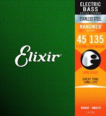 Elixir 14782 Nanoweb Stainless Steel Muta Per Basso Elettrico 45-135