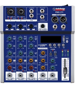 Audiodesign Pmx211 Mixer Professionale Usb Bluetooth 24 Effetti con Dsp