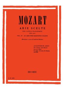 Ricordi Mozart Arie Scelte per Canto e Pianoforte Vol. IV (Baritono e Basso)