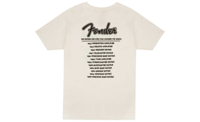 Fender Spaghetti World Tour Tshirt Vintage White L