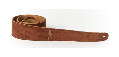 TAYLOR TS250-05 CHOCOLATE SUEDE LOGO GUITAR STRAP
