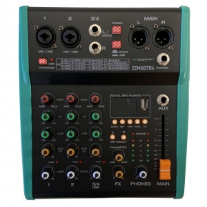 Zzipp COMPACT 4-CHANNEL MIXER WITH MULTI-EFFECT DSP AND BLUETOOTH