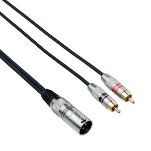 Bespeco Adaptor cable – cannon male – 2 x RCA