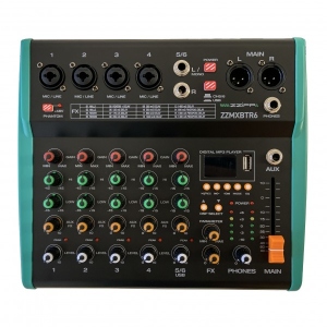Zzipp 6-CHANNEL COMPACT MIXER WITH MULTI-EFFECT DSP AND BLUETOOTH
