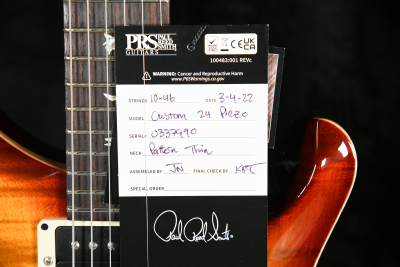 PRS Custom 24 Piezo Pattern Thin Dark Cherry Burst