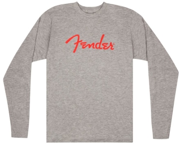 Fender Spaghetti Logo L/S T-Shirt Heather Gray Medium