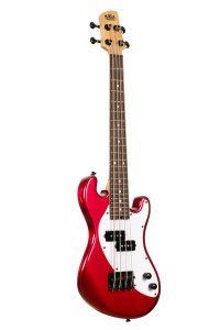 Kala UBASS-SB-RD-FS Solid Body 4 Corde Rosso con Borsa