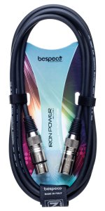 Bespeco Cavo Microfonico Schermato Bilanciato con 2 Cannon Xlr M F Mt 9 Nero