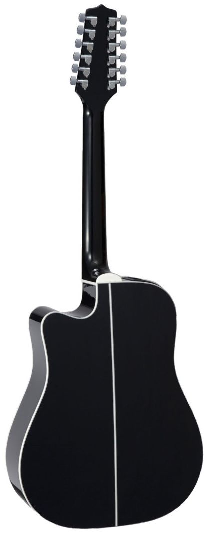 Takamine Dreadnought 12 Cutaway Elettrificata Black con Borsa