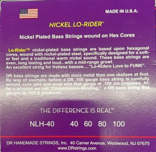 Dr Strings Nlh40 Nickel Lo-Riders Lite 40-100