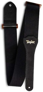 Taylor GS Mini Cotton Guitar Strap Black Amber Buckle