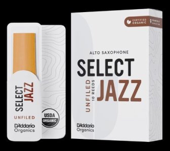 D'Addario 10 Ance Sax Alto Organic Select Jazz 2H Unfiled