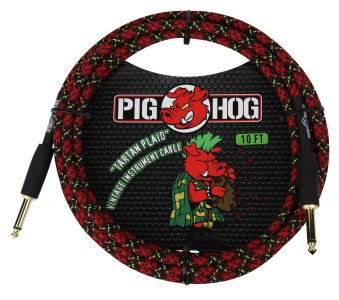Pig Hog Tartan Plaid Instrument Cable 3 Mt.