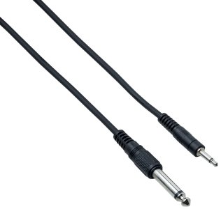 Bespeco Ula150 Cavo Adattatore Jack 6,3 mm  Jack 3,5 mm Mt 1,5 Nero