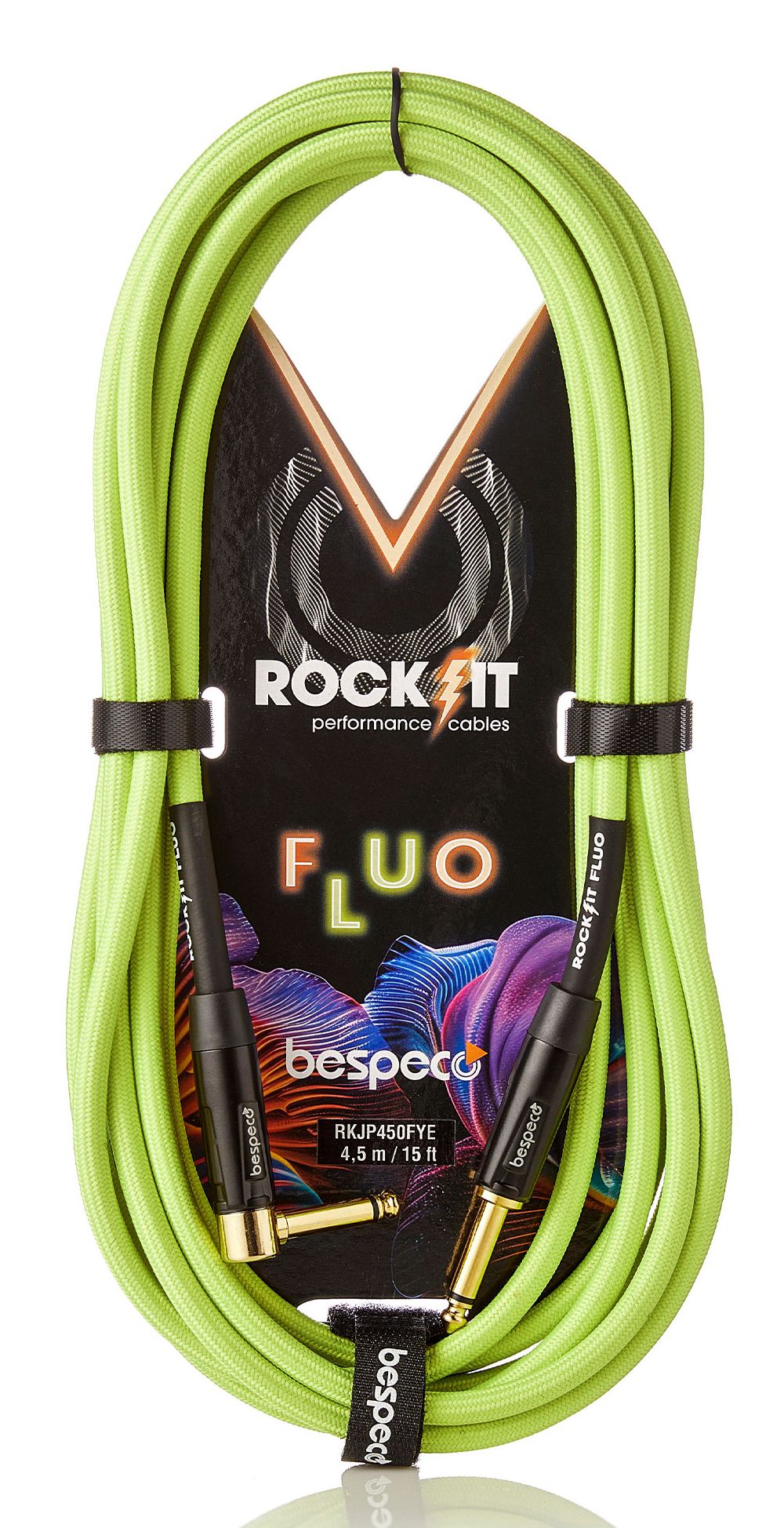 Bespeco Cavo Fluo Giallo Strumenti Jack Mono Jack Mono Mt 3 Dritto - Pipa