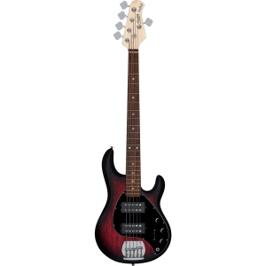 Sterling By Music Man StingRay5 HH RAY5HH Ruby Red Burs Satin