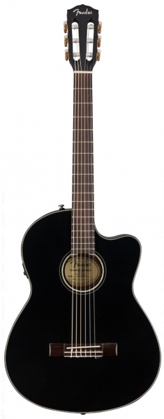 Fender Cn-140Sce Black Chitarra Classica Elettrificata