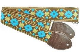 Souldier Tulip Turquoise Gold Guitar Strap