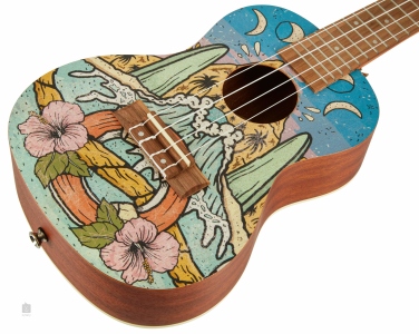 Bamboo Ukulele Soprano Cool Beach con Borsa