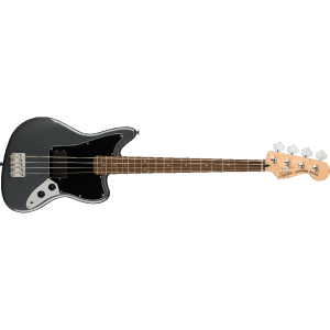 Squier Affinity Series Jaguar Bass H Charcoal Frost Metalllic Black Pickguard