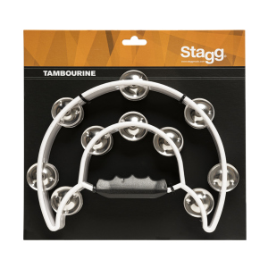 Stagg Cutaway plastic tambourine with 20 jingles WHITE