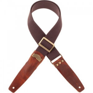 Magrabo Guitar and Bass Strap Stripe SC cotton Washed Dark Brown 5 cm