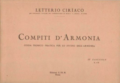Lettèrio Cirìaco - Compiti d'armonia - III fascicolo