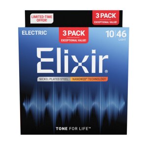 Elixir 3x pack 16567 electr nickel plated steel nanoweb