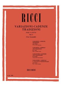 Ricordi Ricci Variazioni Cadenze Tradizioni per Canto Vol. I (Voci Femminili)