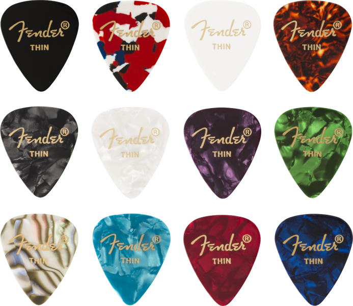 Fender 351 Shape Classic Picks Thin Conf 12