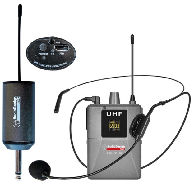 Audiodesign Pmu501Hs Microfono Wireless Con Archetto E Body Pack