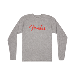 Fender Spaghetti Logo L/S T-Shirt Heather Gray Small
