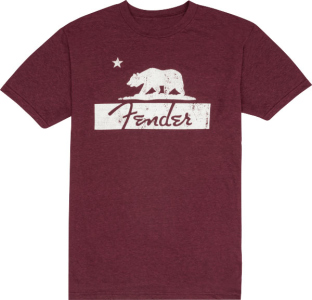 Fender Burgundy Bear Unisex T-Shirt Small