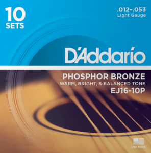 D'Addario Ej16 Phosphor Bronze Muta Corde Per Acustica 12 - 53