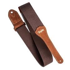 Taylor GS Mini Embroidered Guitar Strap Chocolate Brown
