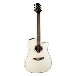 Takamine Dreadnought Cutaway Elettrificata Pearl White con Borsa