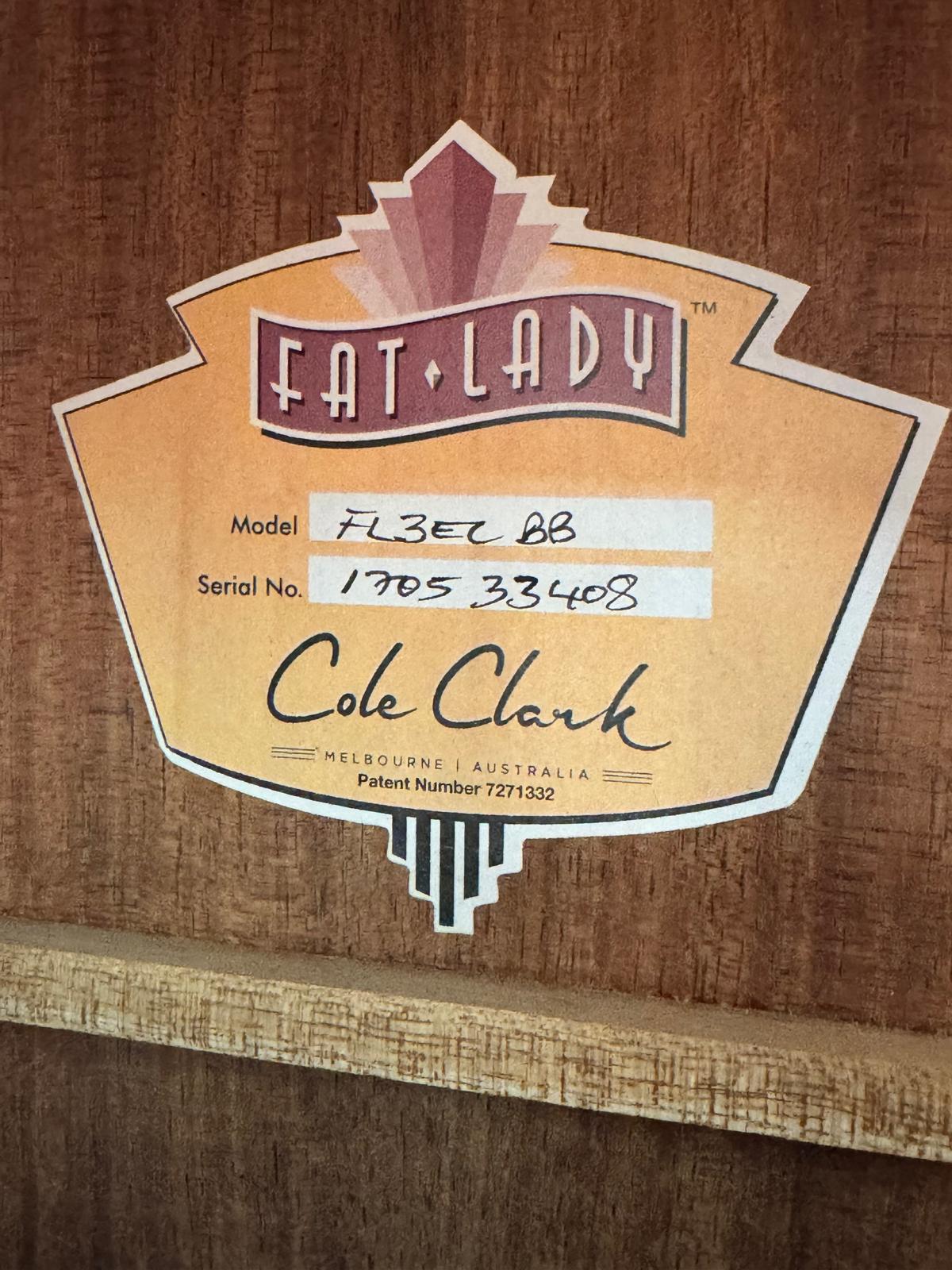 Cole Clark Fat Lady 3 Dreadnought Cutaway Elettrificata